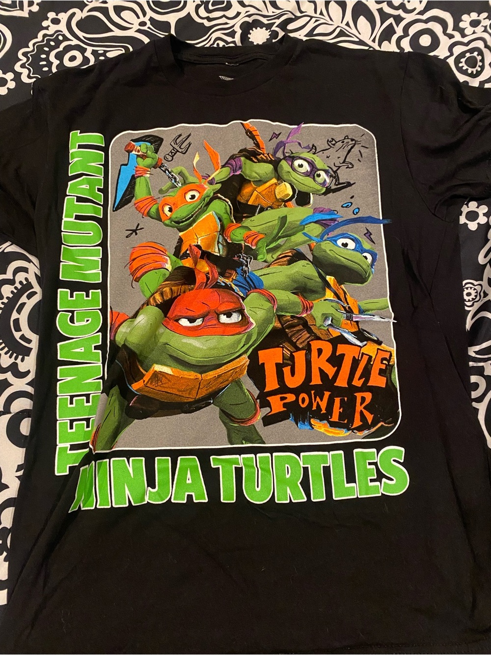 Teenage Mutant Ninja Turtles Mutant Mayhem Black Graphic Tee - Turtle Power